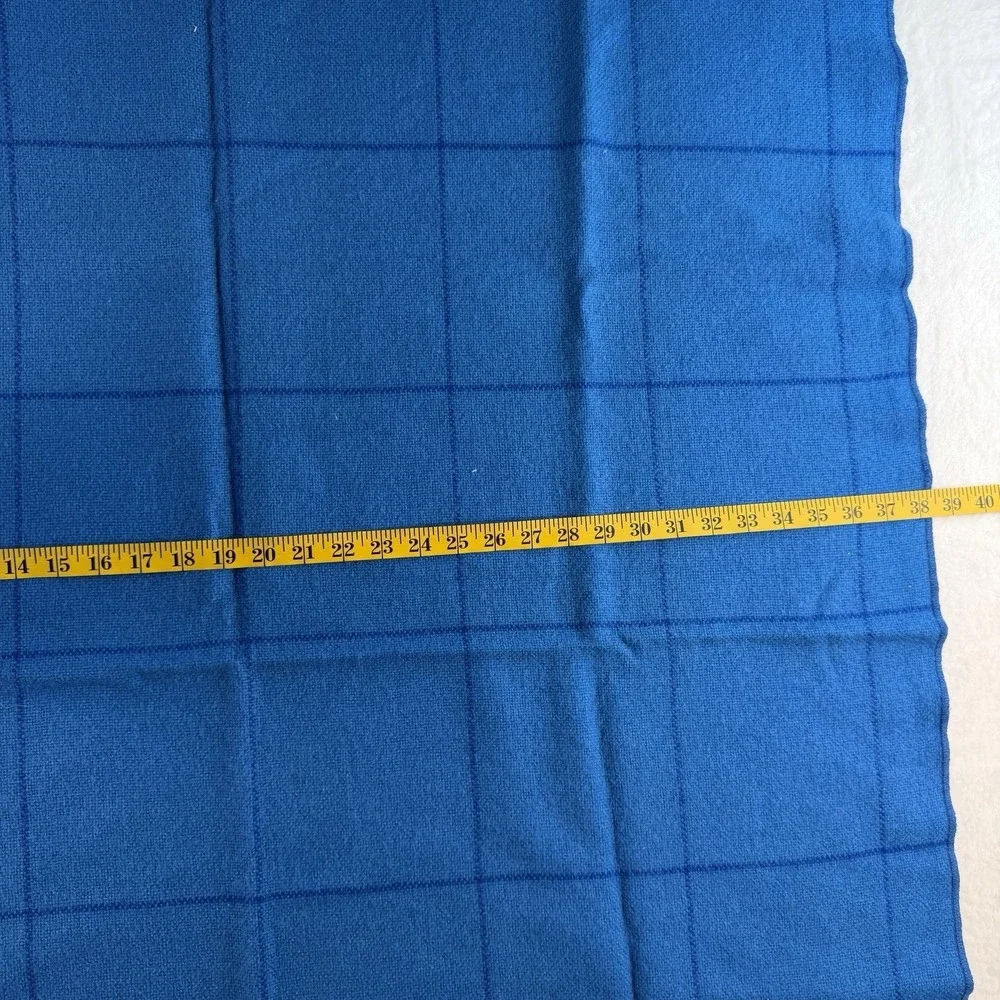 Vintage Faribo Wool Blend Blanket Throw Blue 38